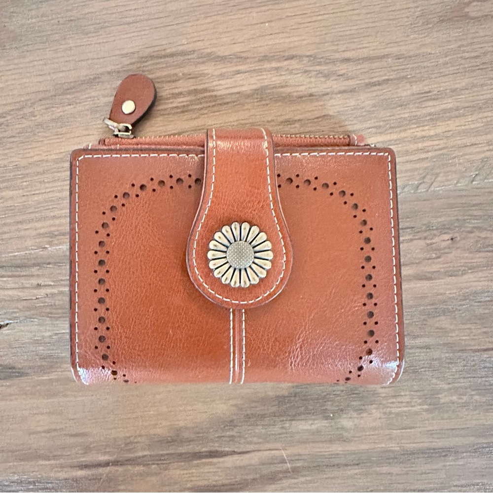 Sendefn Women’s Brown  Wallet Leather Bifold Card Holder Zipper Coin Pocket 5x4